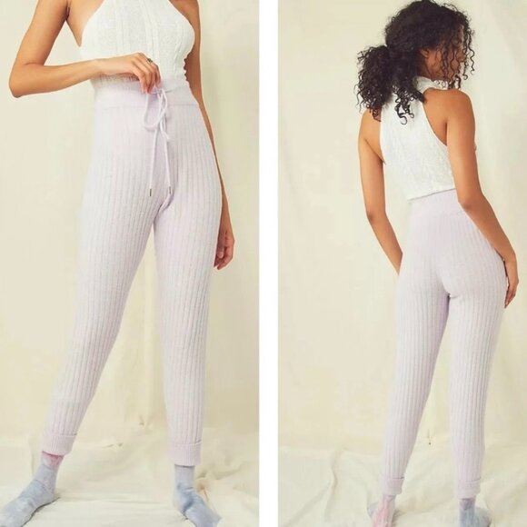 Free People Intimately Around The Clock Ribbed Knit Jogger Loungewear Pant Small - Picture 10 of 10